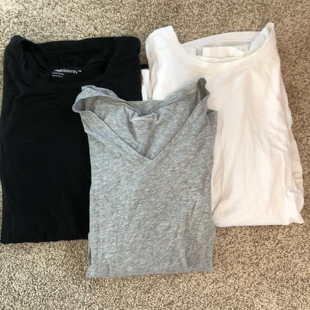 Three maternity long sleeve tops